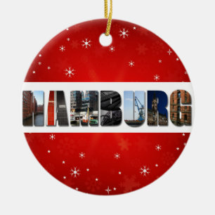 Hamburg Germany Travel Photos Christmas Ceramic Tree Decoration
