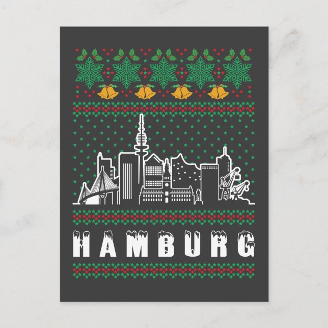 Hamburg Germany Ugly Christmas Postcard (Front)
