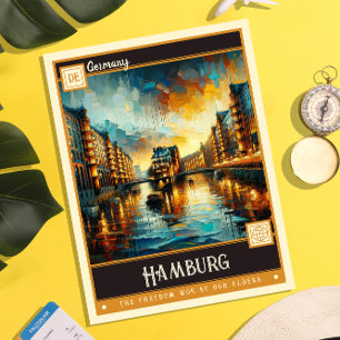 Hamburg, Germany   Vintage Painting Postcard