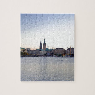 Hamburg Harbor Hafen Hamburger Deutschland Jigsaw Puzzle