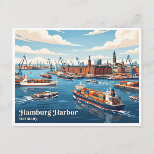 Hamburg Harbour Germany Postcard