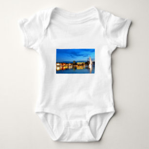 Hamburg Harbour Hafen Deutschland Alster Night Baby Bodysuit