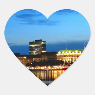 Hamburg Harbour Hafen Deutschland Alster Night Heart Sticker