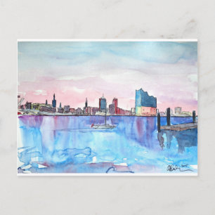 Hamburg Harbour Skyline And Elbe Philharmonic Hall Postcard