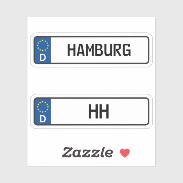 Hamburg kennzeichen, German Car License Plate (Sheet)