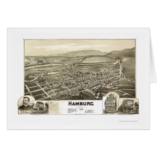 Hamburg, PA Panoramic Map - 1889 (Front Horizontal)