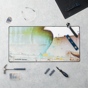 Hamburg Port Germany - Ship Bow - Desk Mat