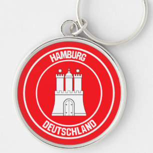 Hamburg Round Emblem Key Ring