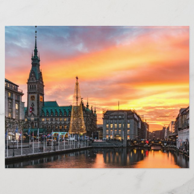 Hamburg Scenic Waterfront Scrapbook Paper (Front)