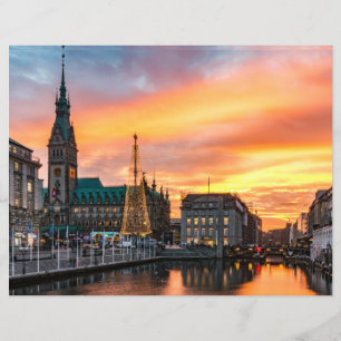 Hamburg Scenic Waterfront Scrapbook Paper