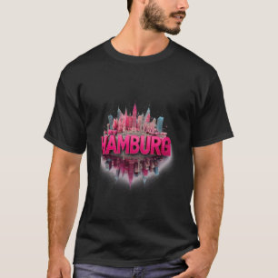 Hamburg Skyline Art Vibrant Hanseatic City Design T-Shirt