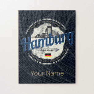 Hamburg Skyline Germany Vintage Holiday Souvenir Jigsaw Puzzle
