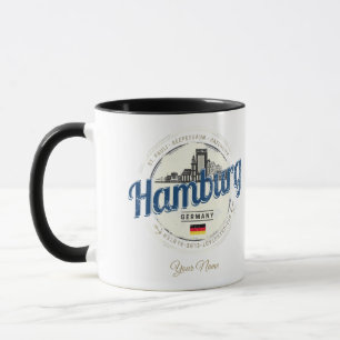 Hamburg Skyline Germany Vintage Holiday Souvenir Mug