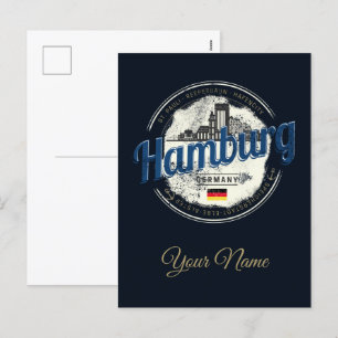 Hamburg Skyline Germany Vintage Holiday Souvenir Postcard