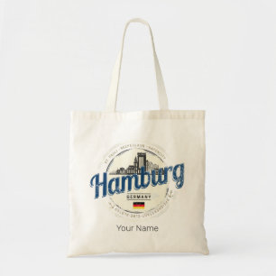 Hamburg Skyline Germany Vintage Holiday Souvenir Tote Bag