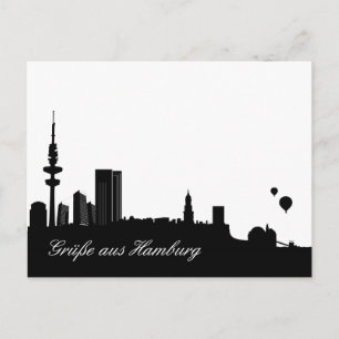 HAMBURG Skyline - Postkarte / Grußkarte Postcard