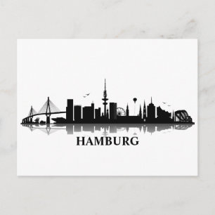 HAMBURG Skyline - Postkarte / Grußkarte Postcard