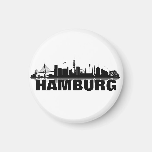 Hamburg Skyline refrigerator Magnet (Front)
