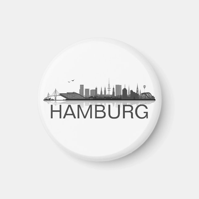 Hamburg Skyline refrigerator Magnet (Front)
