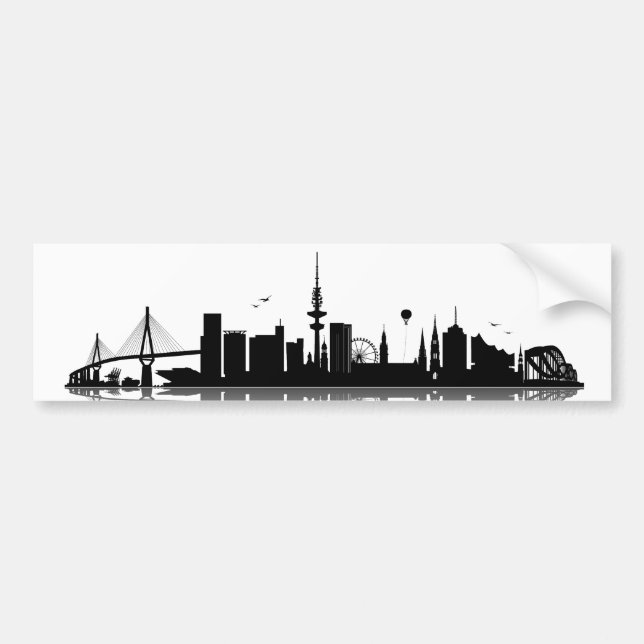 Hamburg Skyline Stikleber Bumper Sticker (Front)
