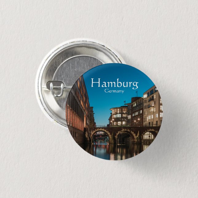 Hamburg Souvenir 3 Cm Round Badge (Front & Back)