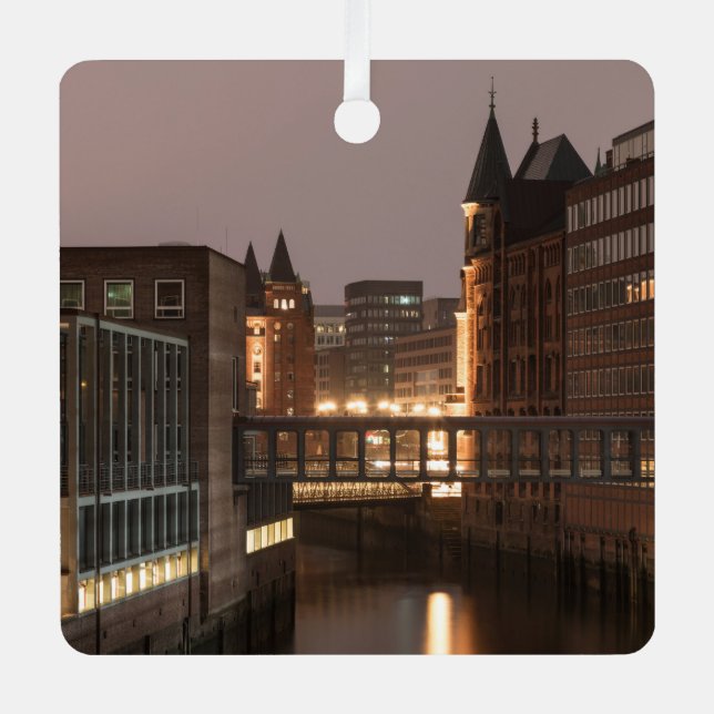 Hamburg Speicherstadt Metal Tree Decoration (Front)