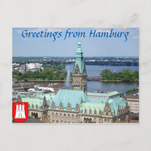 Hamburg Townhall Postcard
