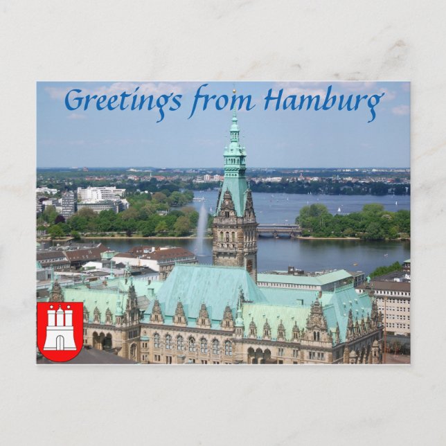 Hamburg Townhall Postcard (Front)