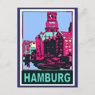 Hamburg Travel Poster Postcard