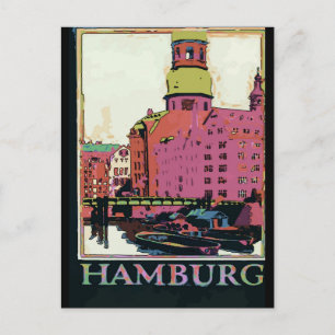Hamburg Travel Poster Postcard