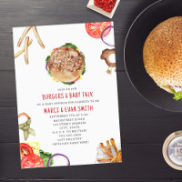 Hamburger and Fries Co Ed Baby Shower Invitation
