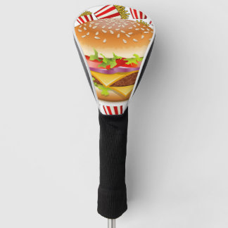 Hamburger and fries golf head cover