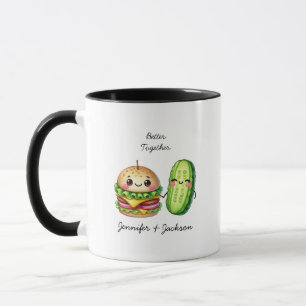 Hamburger and Pickle Personalized Mugs
