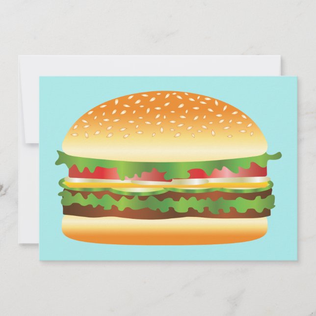 Hamburger Barbecue Party Invitation (Front)