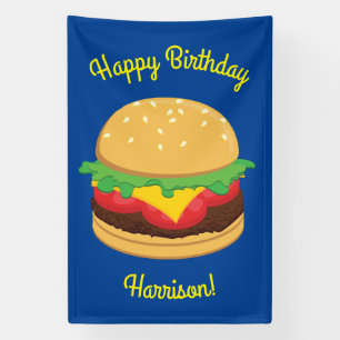 Hamburger Birthday Party Burger Banner