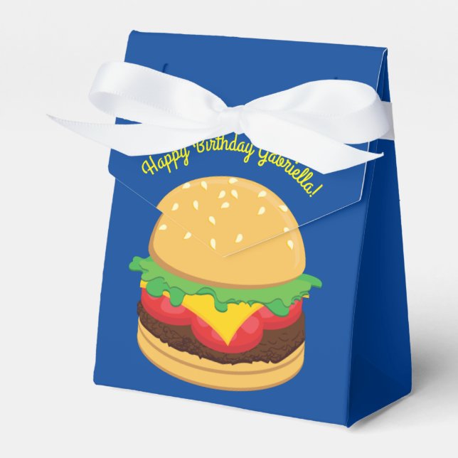 Hamburger Birthday Party Burger Favour Box (Front Side)