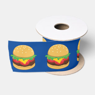 Hamburger Birthday Party Burger Satin Ribbon