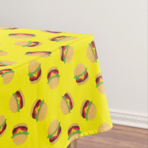 Hamburger Birthday Party Burger Tablecloth
