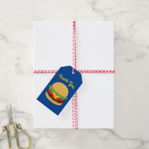 Hamburger Birthday Party Burger Thank You Gift Tags