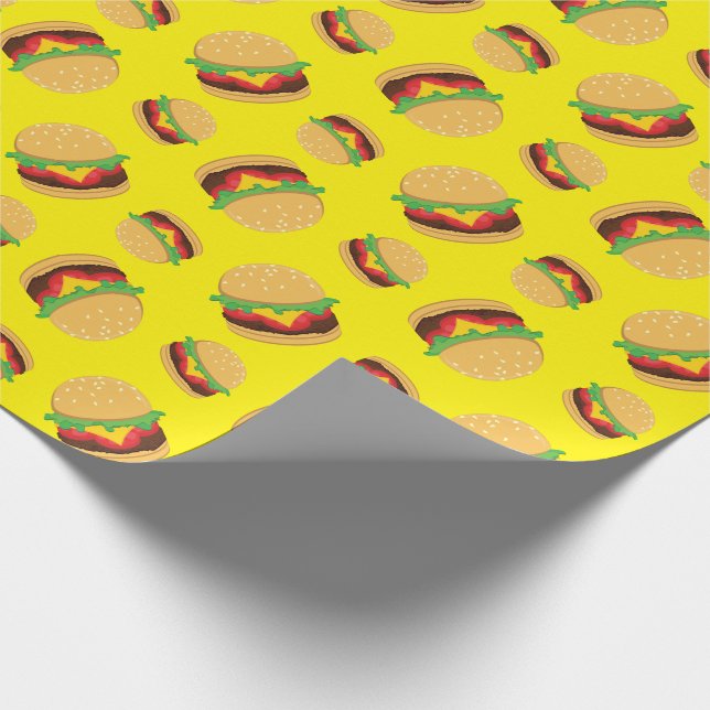 Hamburger Birthday Party Burger Wrapping Paper (Corner)