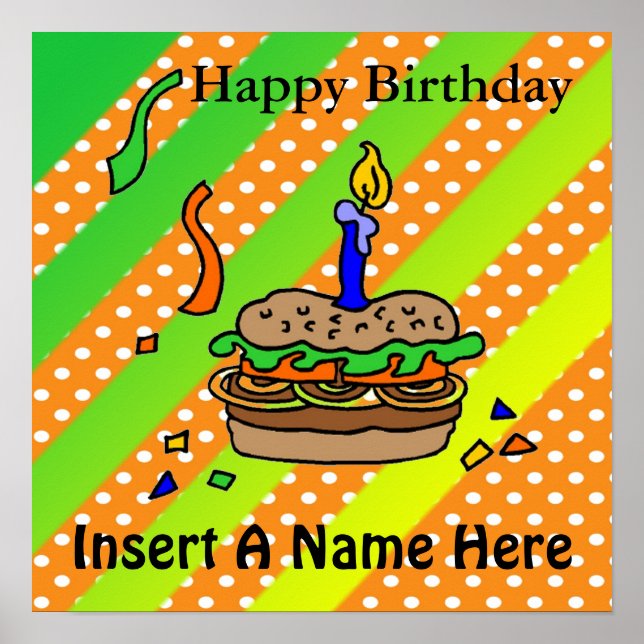 Hamburger Birthday Poster (Front)