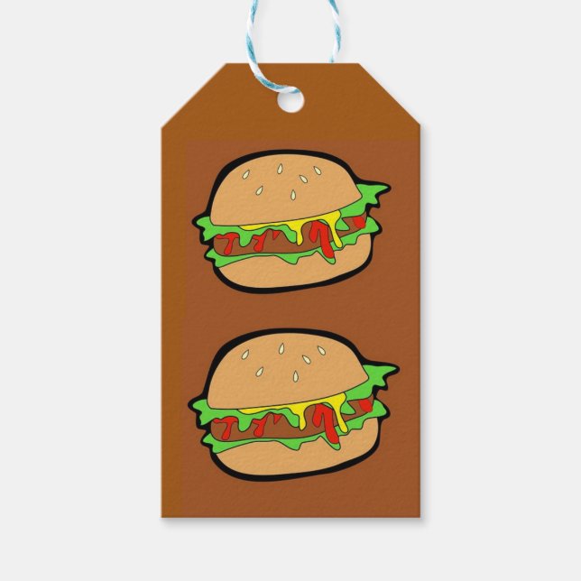 HAMBURGER, BROWN GIFT TAGS (Front)