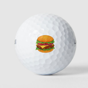 Hamburger Burger Beef Pork Meat Meal Cheddar Golf Balls