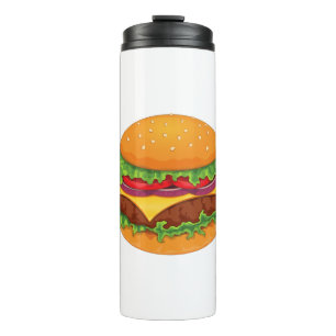 Hamburger Burger Beef Pork Meat Meal Cheddar Thermal Tumbler