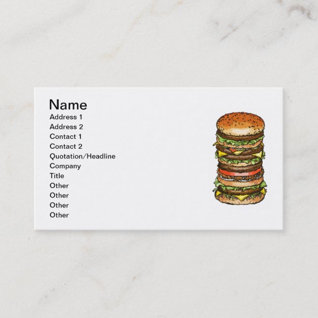 hamburger business card (Front)