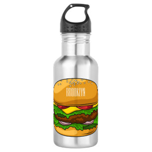 Hamburger cartoon illustration  532 ml water bottle