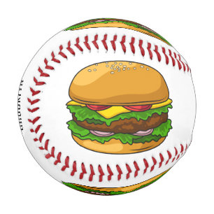 Hamburger cartoon illustration baseball