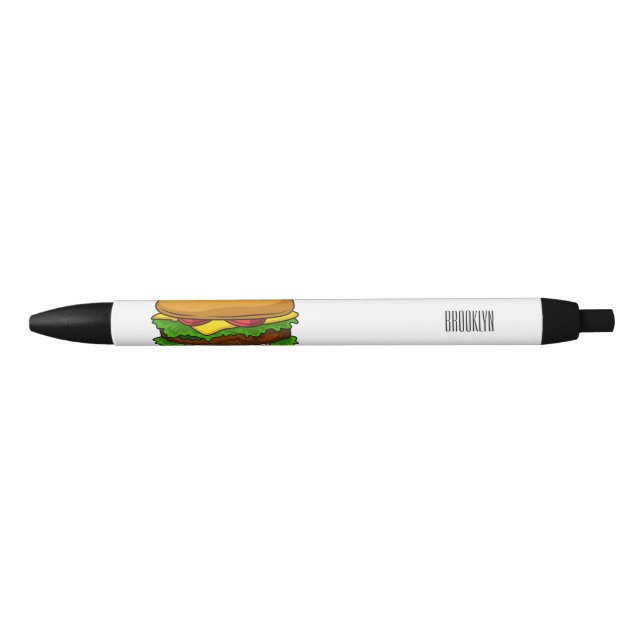 Hamburger cartoon illustration  black ink pen (Front)