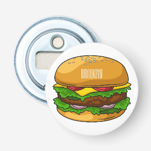 Hamburger cartoon illustration  bottle opener