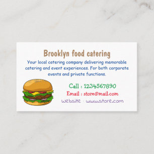 Hamburger cartoon illustration business card